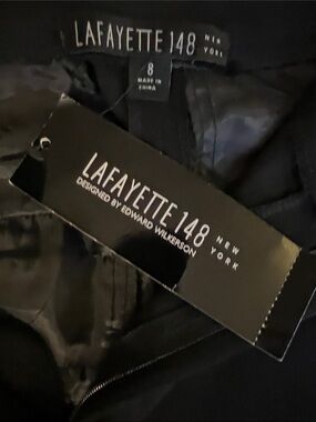 Lafayette 148 Wide Leg Black Dress Pants